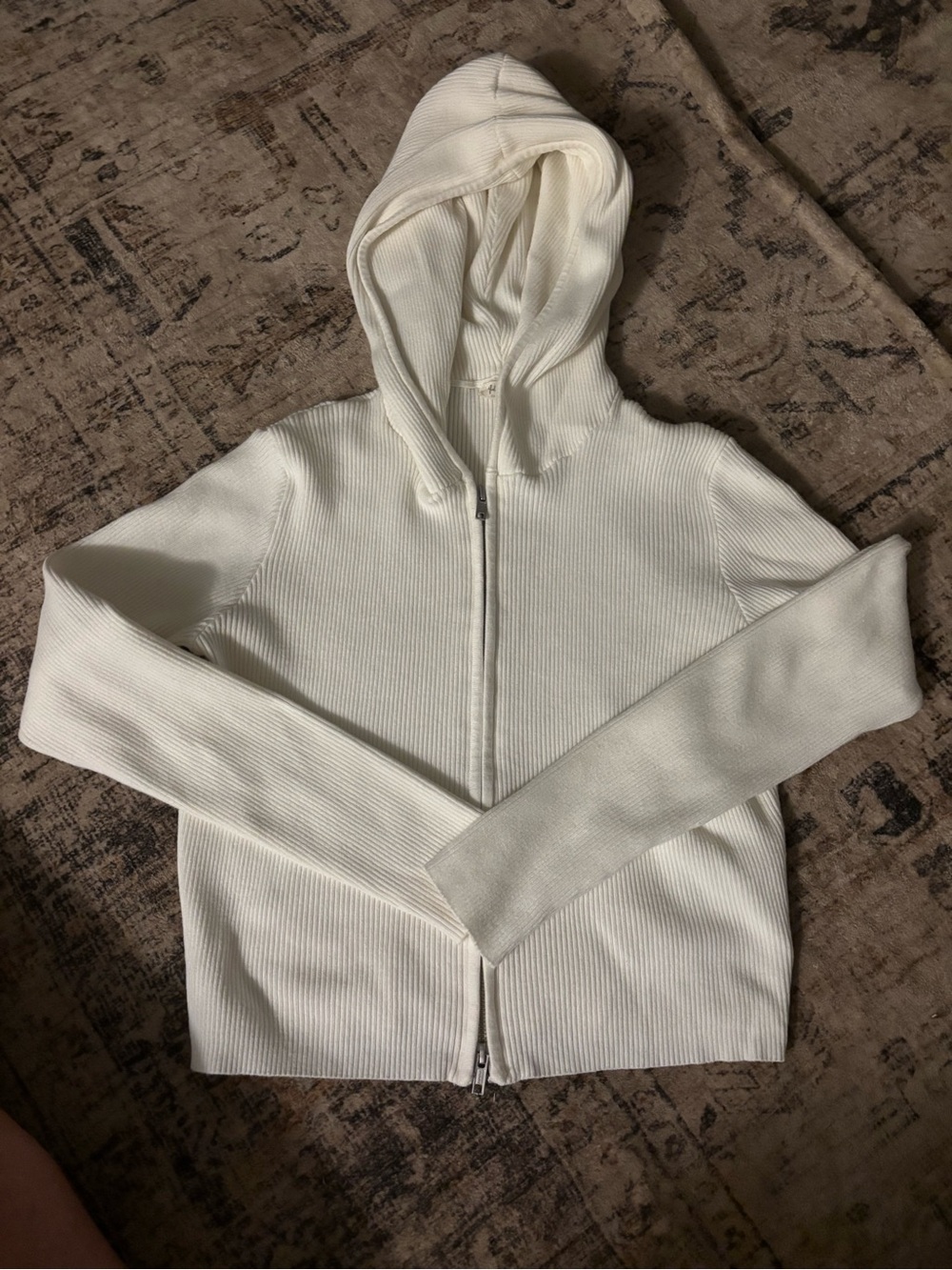 Brandy Melville Ribbed Zip Hoodie